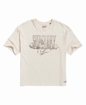 Superdry Boyfriend Band Graphic Női Pólók Fehér | OGVQT2147